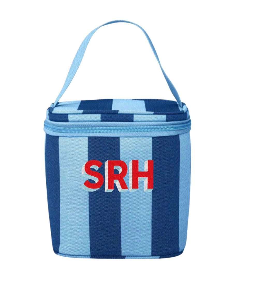Blue Stripe Cube Lunch Box