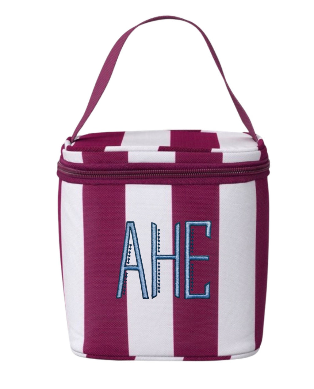 Dark Pink Stripe Cube Lunch Box